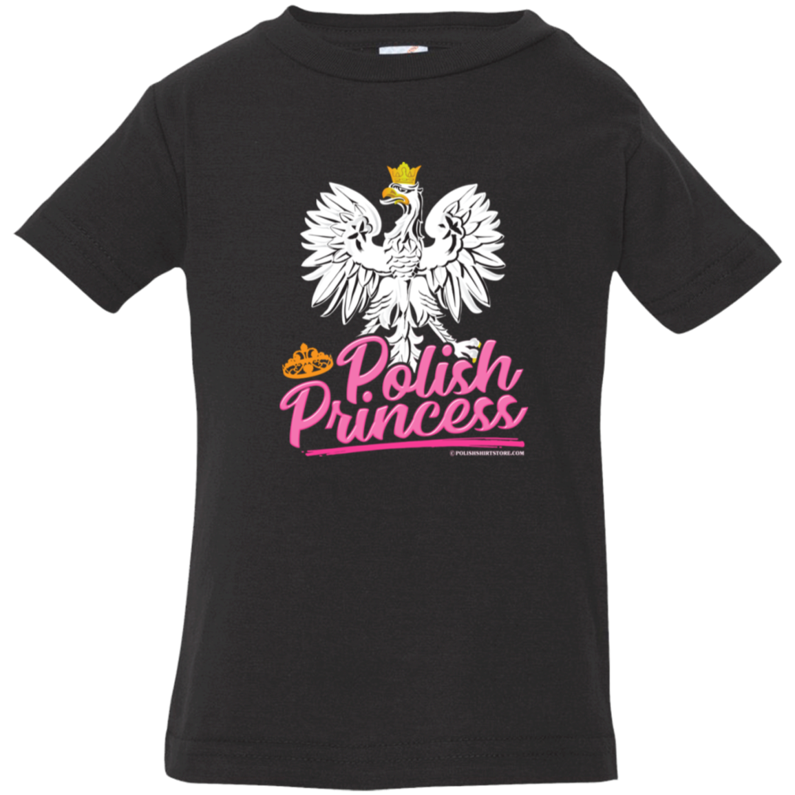 Polish Princess With Eagle Infant &amp; Toddler Apparel CustomCat Infant  T-Shirt Black 6 Months