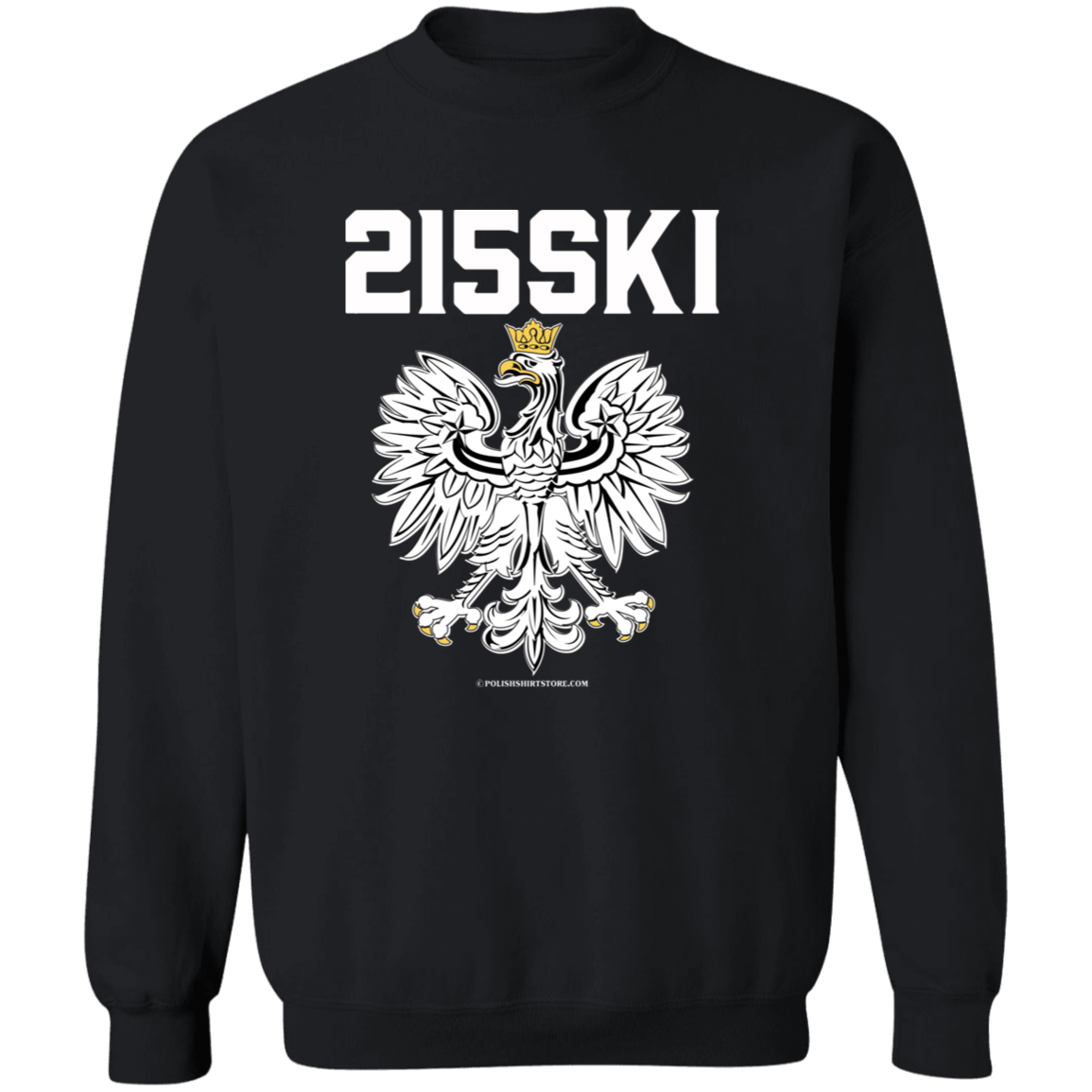 215SKI Area Code 215 Apparel CustomCat G180 Crewneck Pullover Sweatshirt Black S
