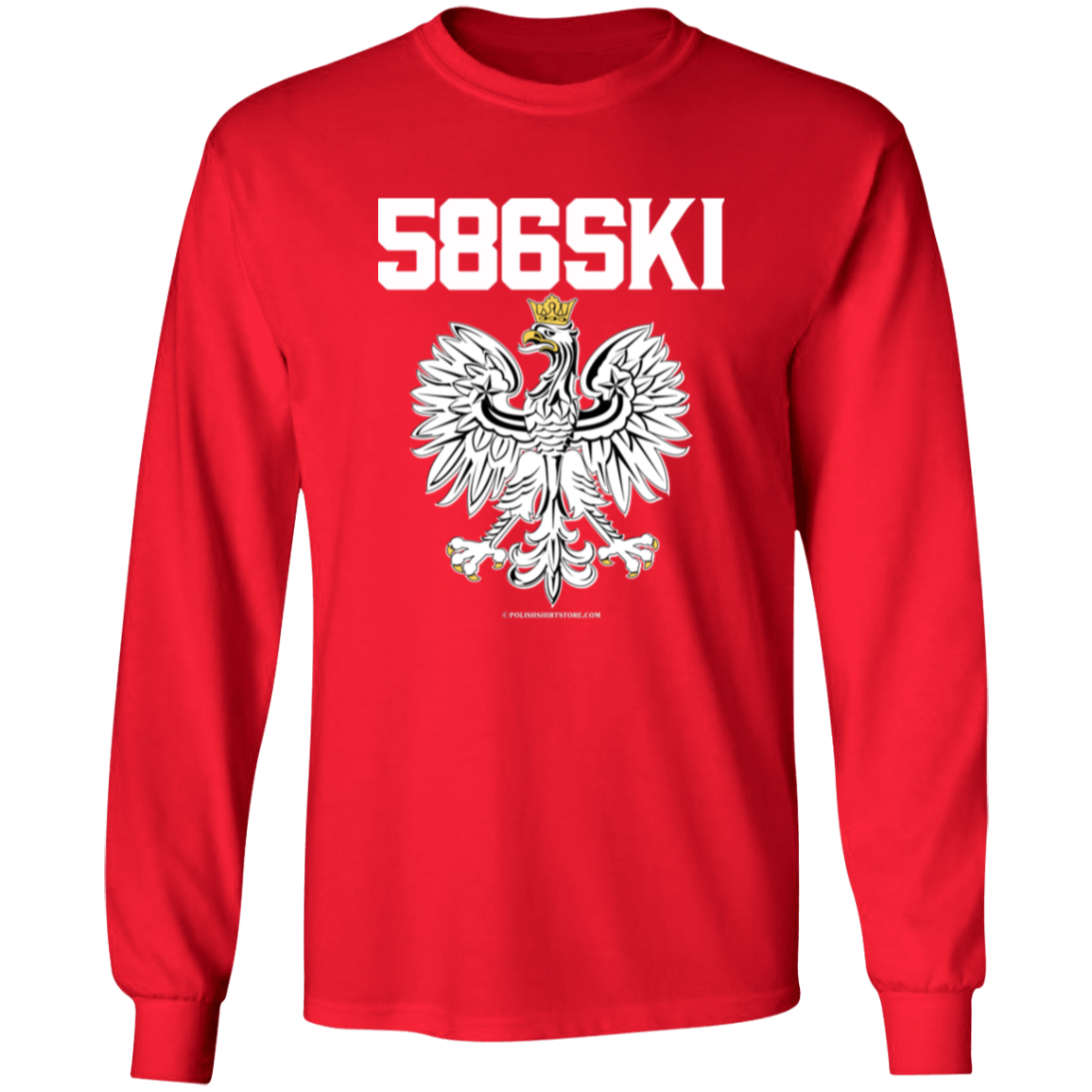 586SKI Apparel CustomCat G540 LS T-Shirt Red S