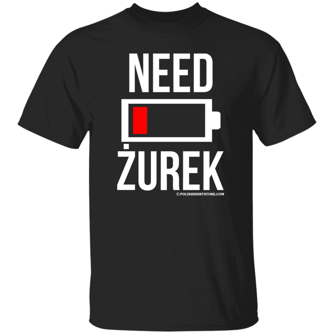 Need Zurek Battery Low Apparel CustomCat G500 5.3 oz. T-Shirt Black S