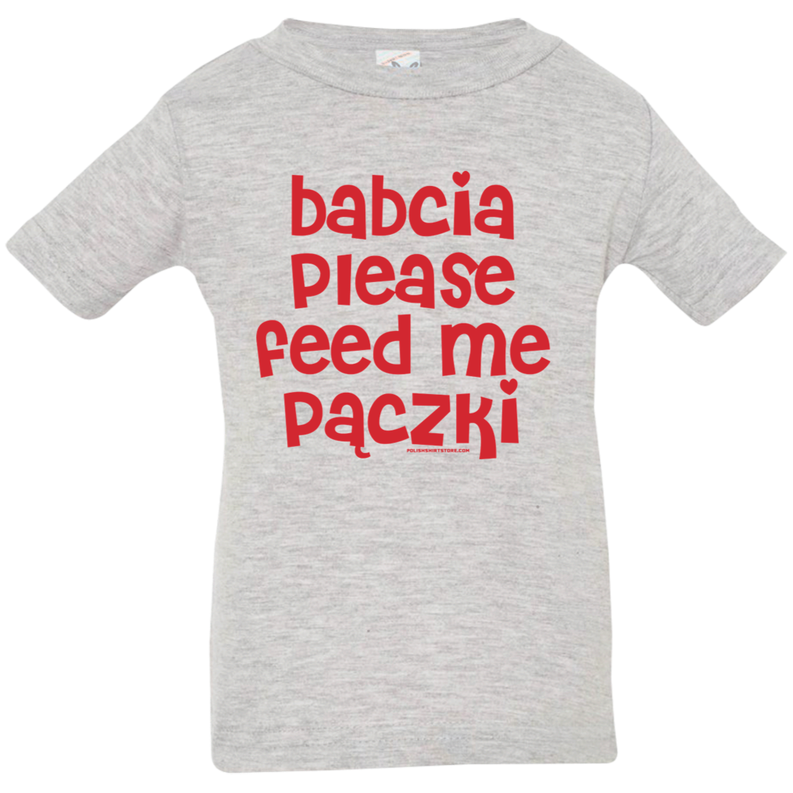 Babcia Please Feed Me Paczki Infant & Toddler T-Shirt Apparel CustomCat Infant  T-Shirt Heather Grey 6 Months