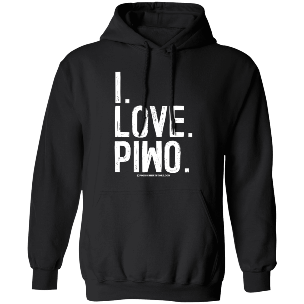 I Love Piwo Apparel CustomCat G185 Pullover Hoodie Black S