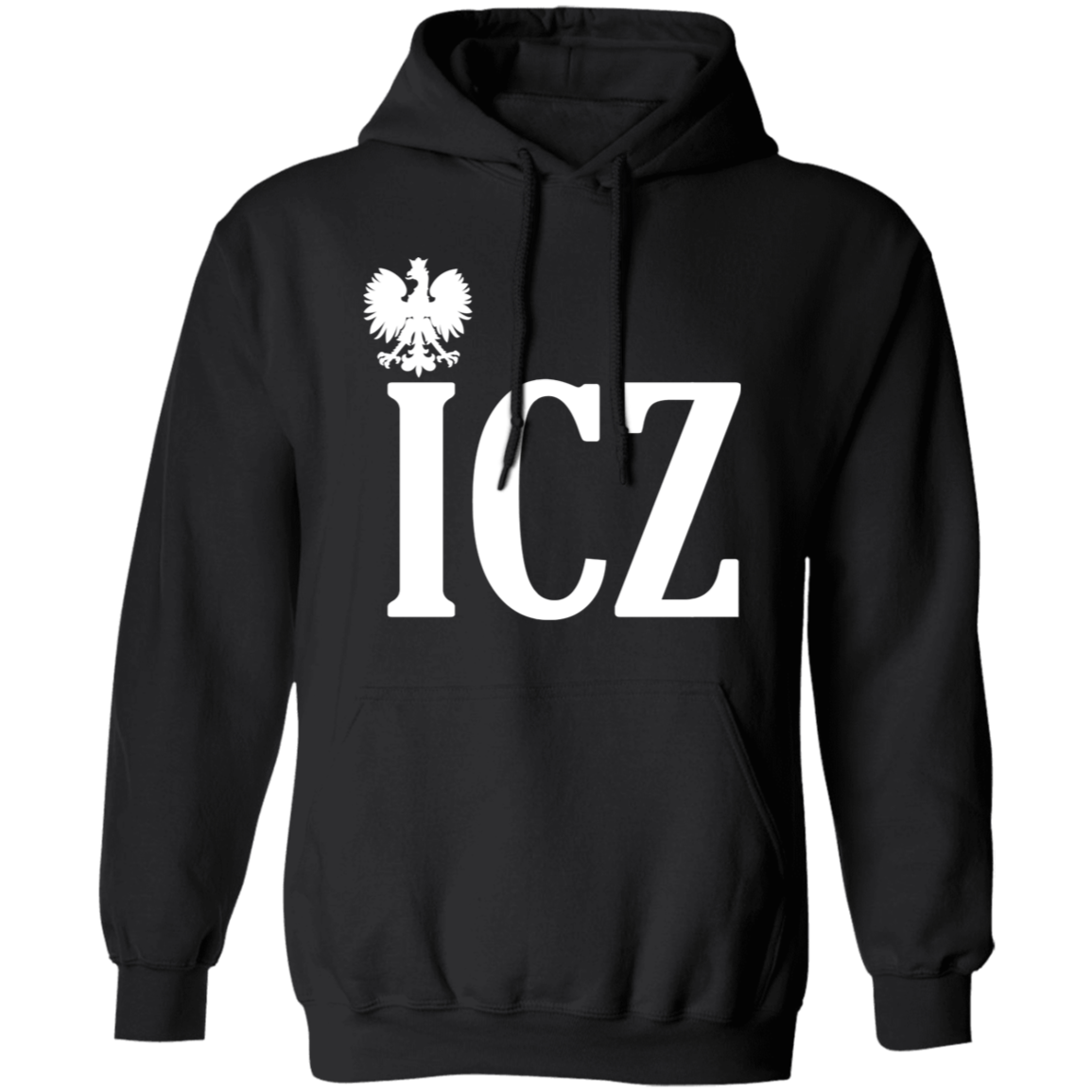 ICZ Polish Surname Ending Apparel CustomCat G185 Pullover Hoodie Black S