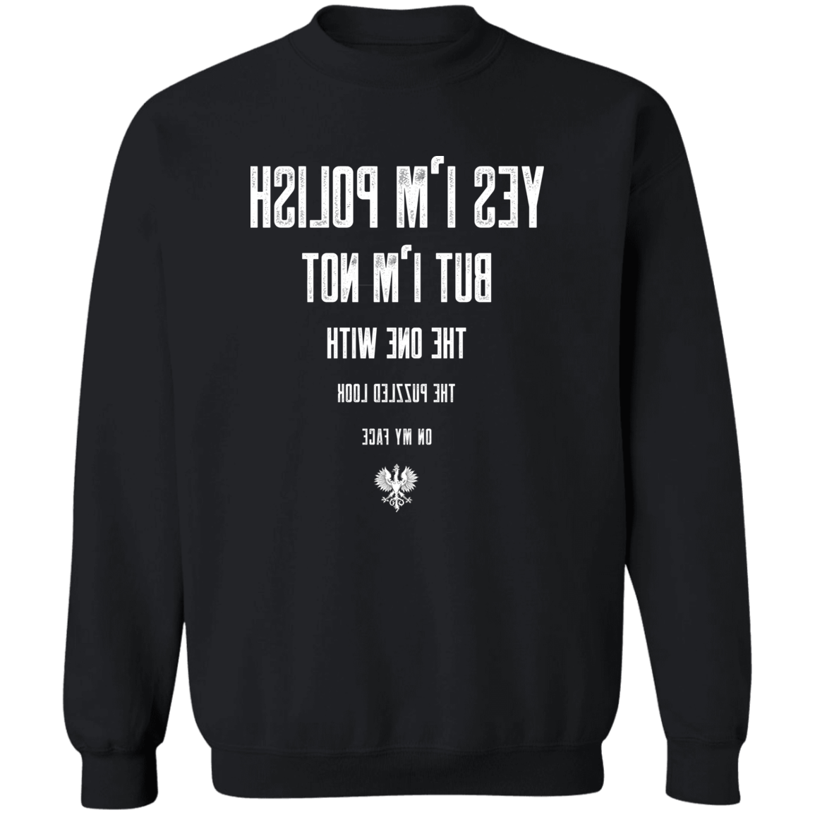 Polish Eye Chart Apparel CustomCat G180 Crewneck Pullover Sweatshirt Black S