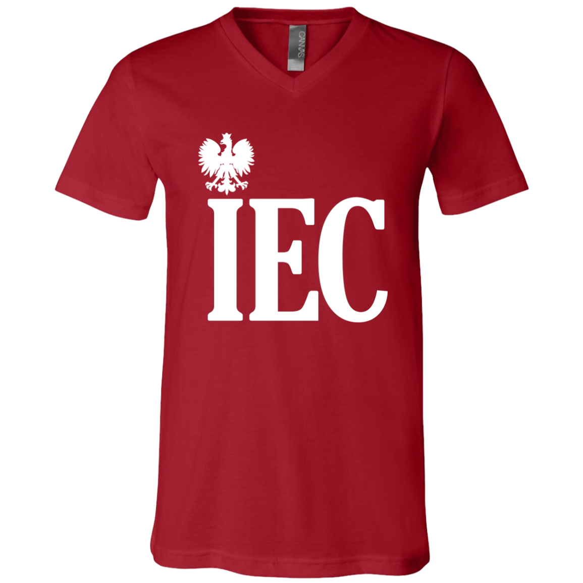 IEC Polish Surname Ending Apparel CustomCat 3005 Unisex Jersey SS V-Neck T-Shirt Canvas Red X-Small