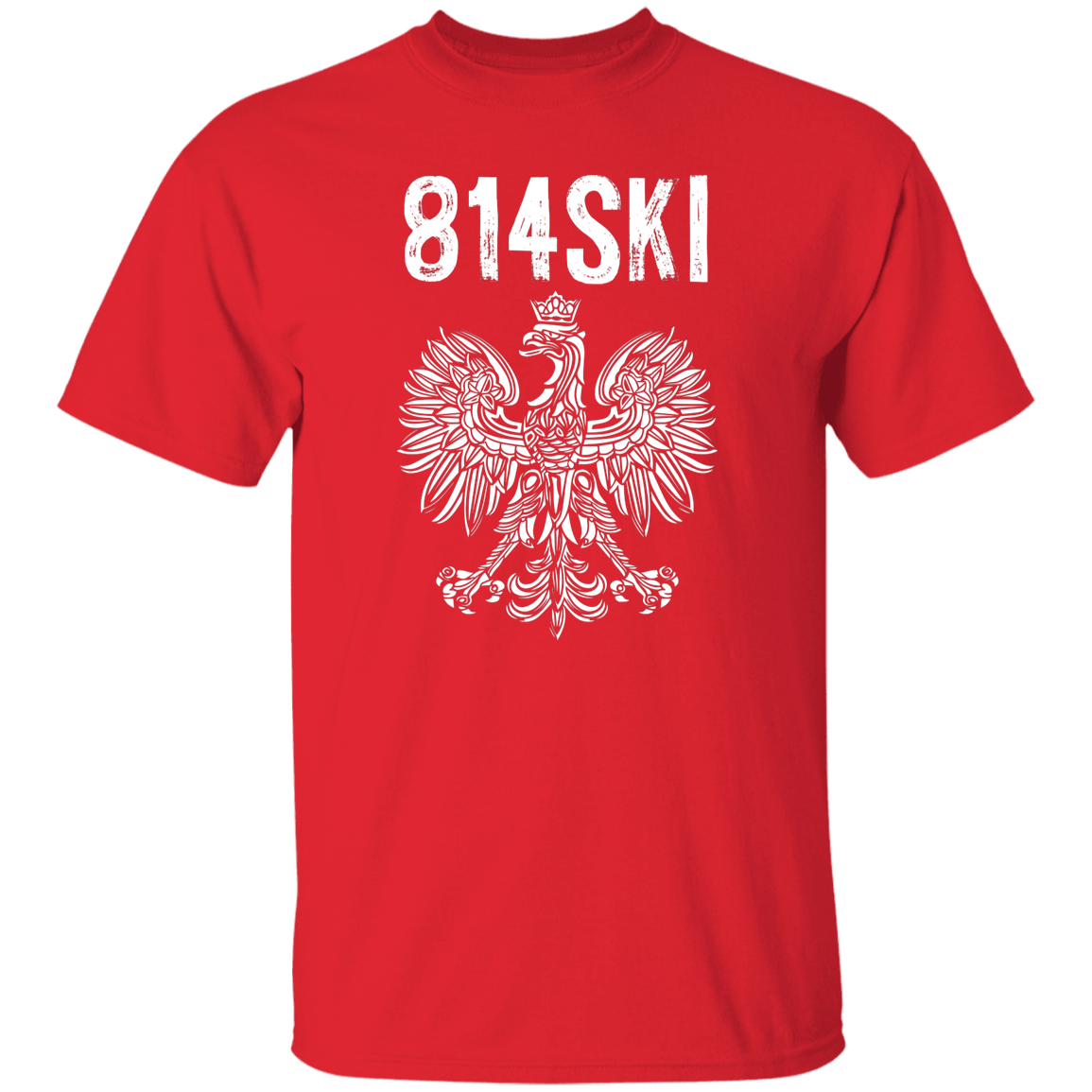 Erie Pennsylvania Polish Pride Area Code 814 Apparel CustomCat G500 5.3 oz. T-Shirt Red S