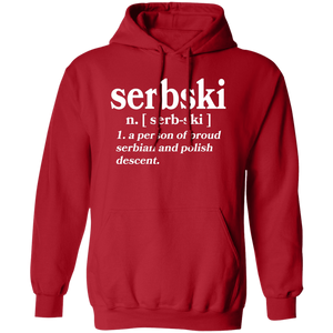 Serbski A Person Of Serbian and Polish Descent - G185 Pullover Hoodie / Red / S - Polish Shirt Store