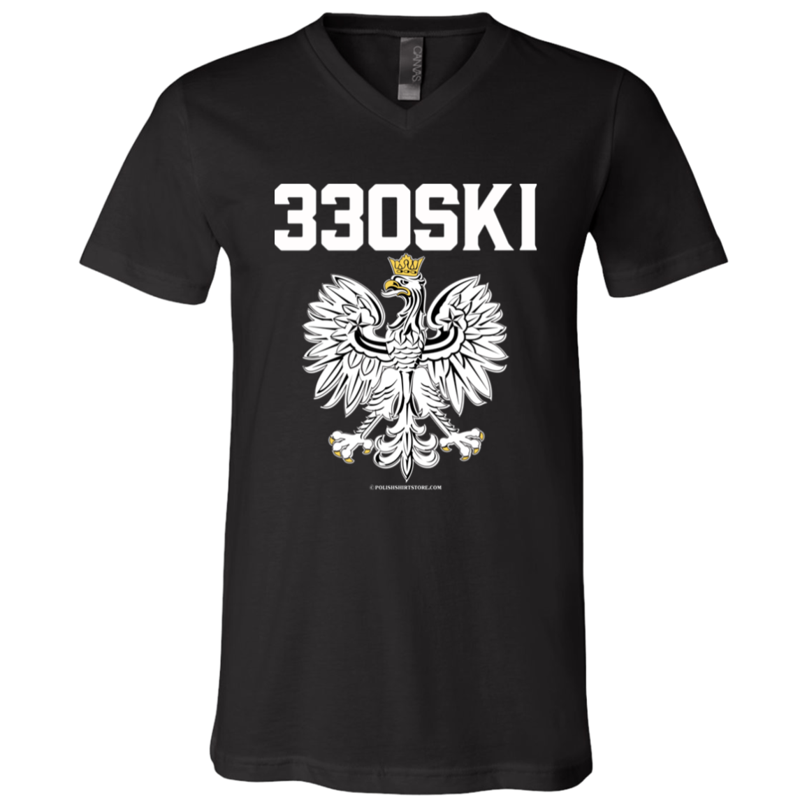 330SKI Apparel CustomCat 3005 Unisex Jersey SS V-Neck T-Shirt Black X-Small