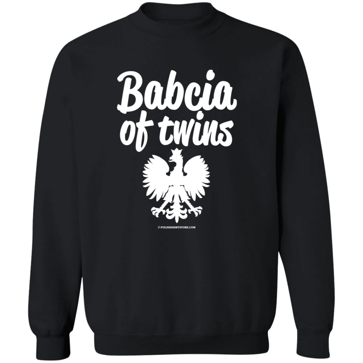 Babcia Of Twins Apparel CustomCat G180 Crewneck Pullover Sweatshirt Black S
