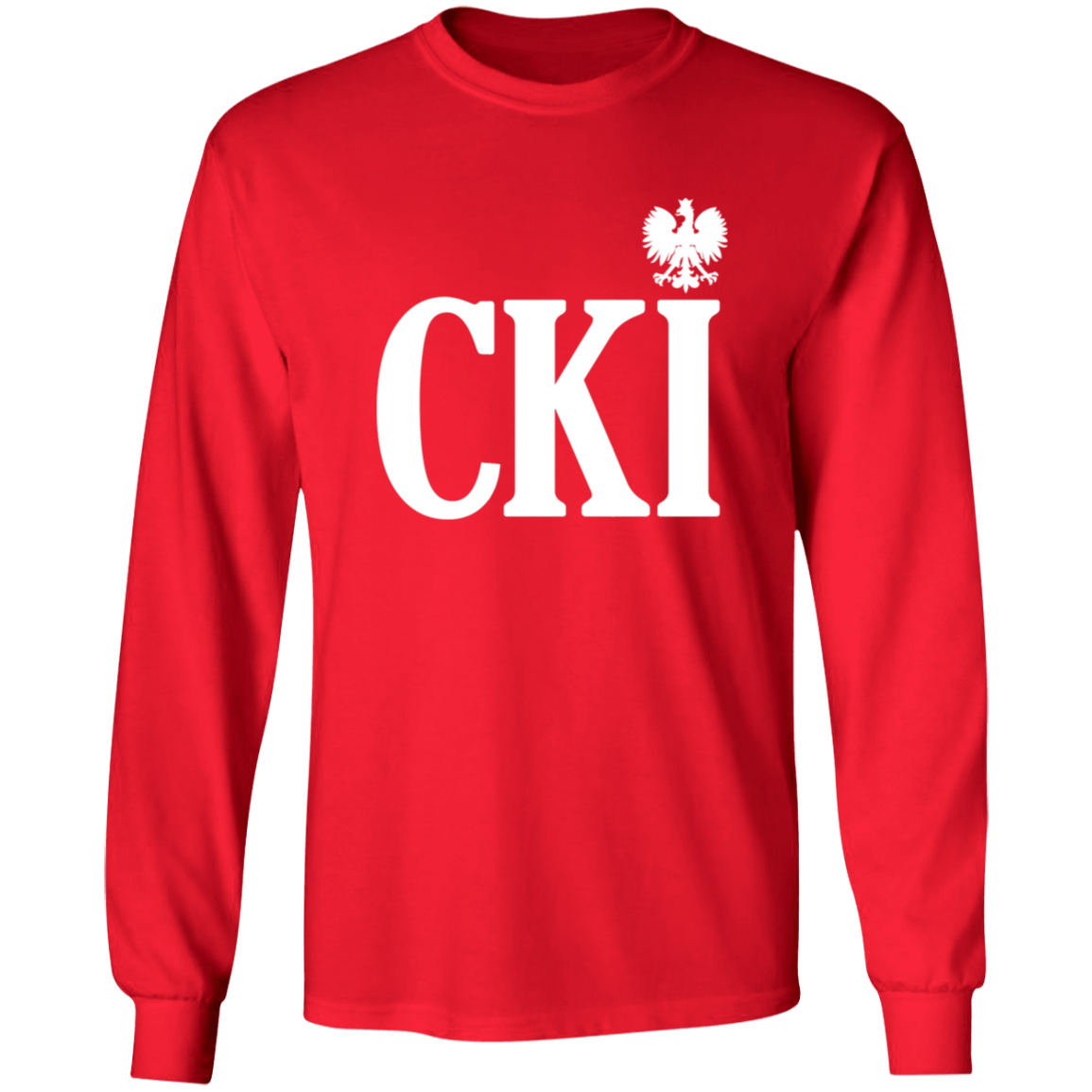 CKI Polish Surname Ending Apparel CustomCat G540 LS T-Shirt Red S