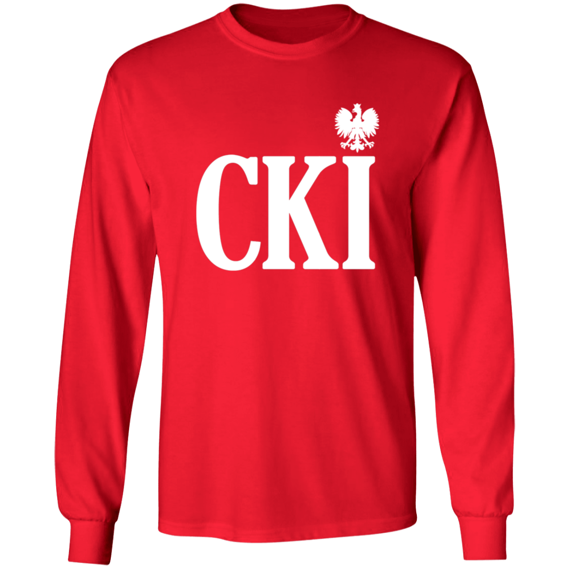 CKI Polish Surname Ending Apparel CustomCat G240 LS Ultra Cotton T-Shirt Red S