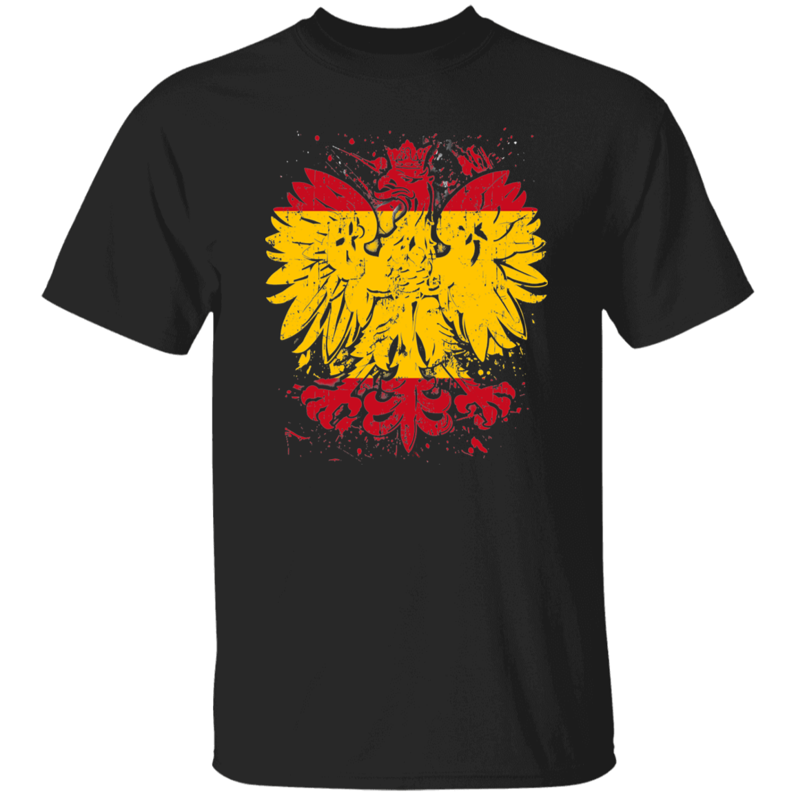 Polish Spanish Heritage T-Shirts CustomCat Black S 