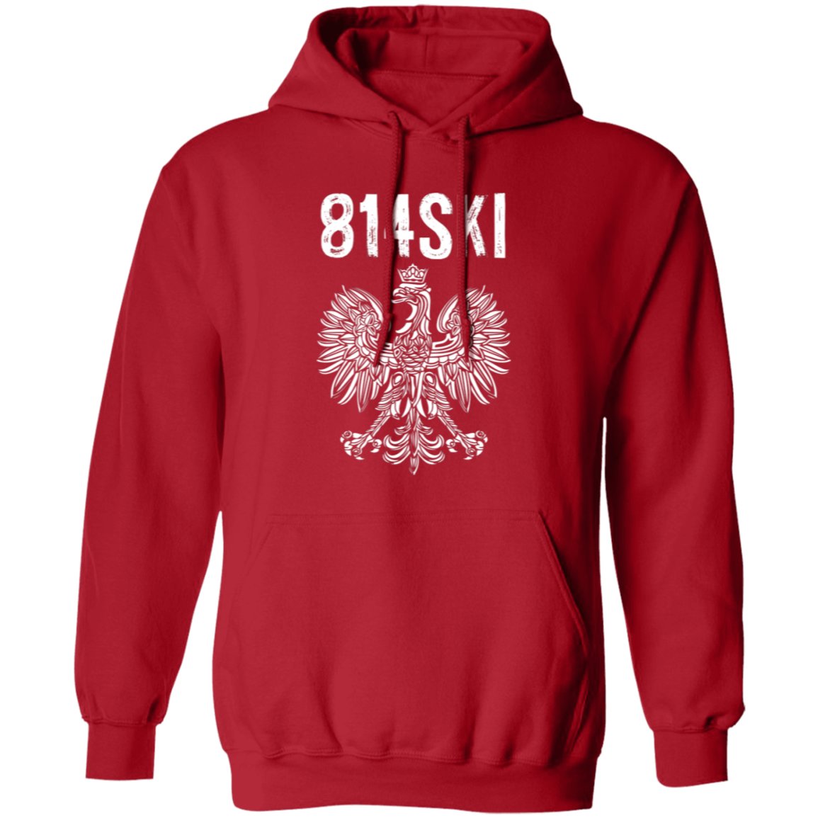 Erie Pennsylvania Polish Pride Area Code 814 Apparel CustomCat G185 Pullover Hoodie Red S
