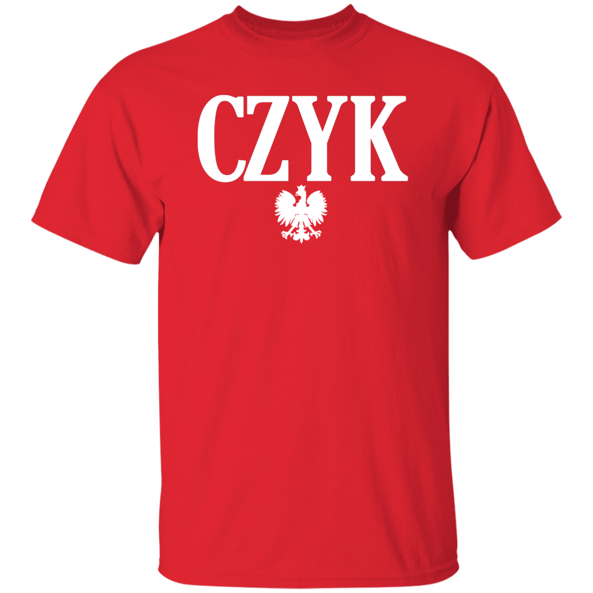 CZYK Polish Surname Ending Apparel CustomCat G500 5.3 oz. T-Shirt Red S