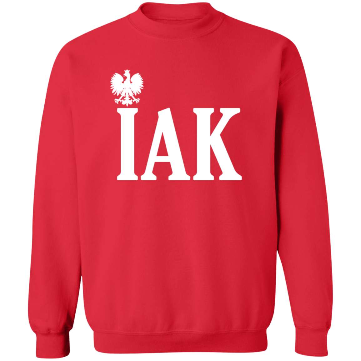 IAK Polish Surname Ending Apparel CustomCat G180 Crewneck Pullover Sweatshirt Red S