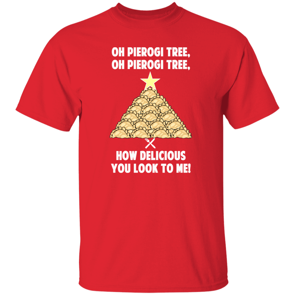 Pierogi Tree T-Shirt - The Original T-Shirts CustomCat Red S 