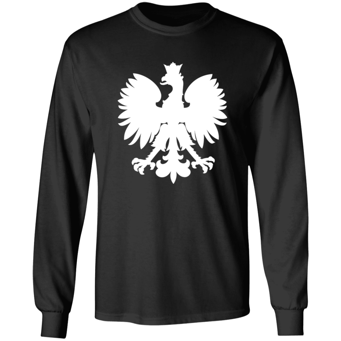 Polish White Eagle Apparel CustomCat G540 LS T-Shirt Black S