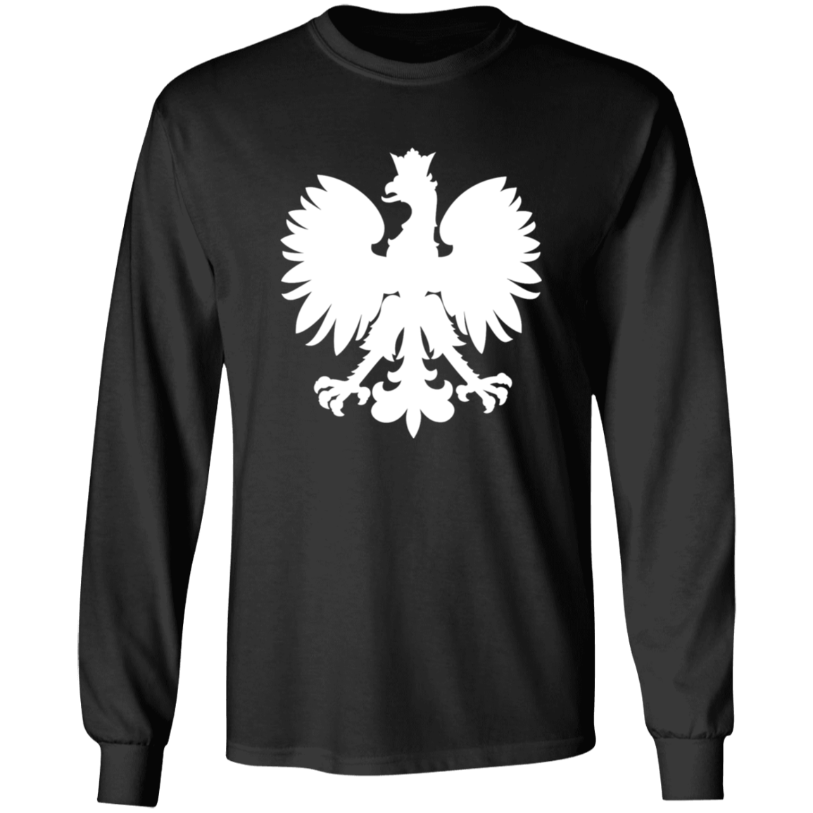 Polish White Eagle Apparel CustomCat G240 LS Ultra Cotton T-Shirt Black S