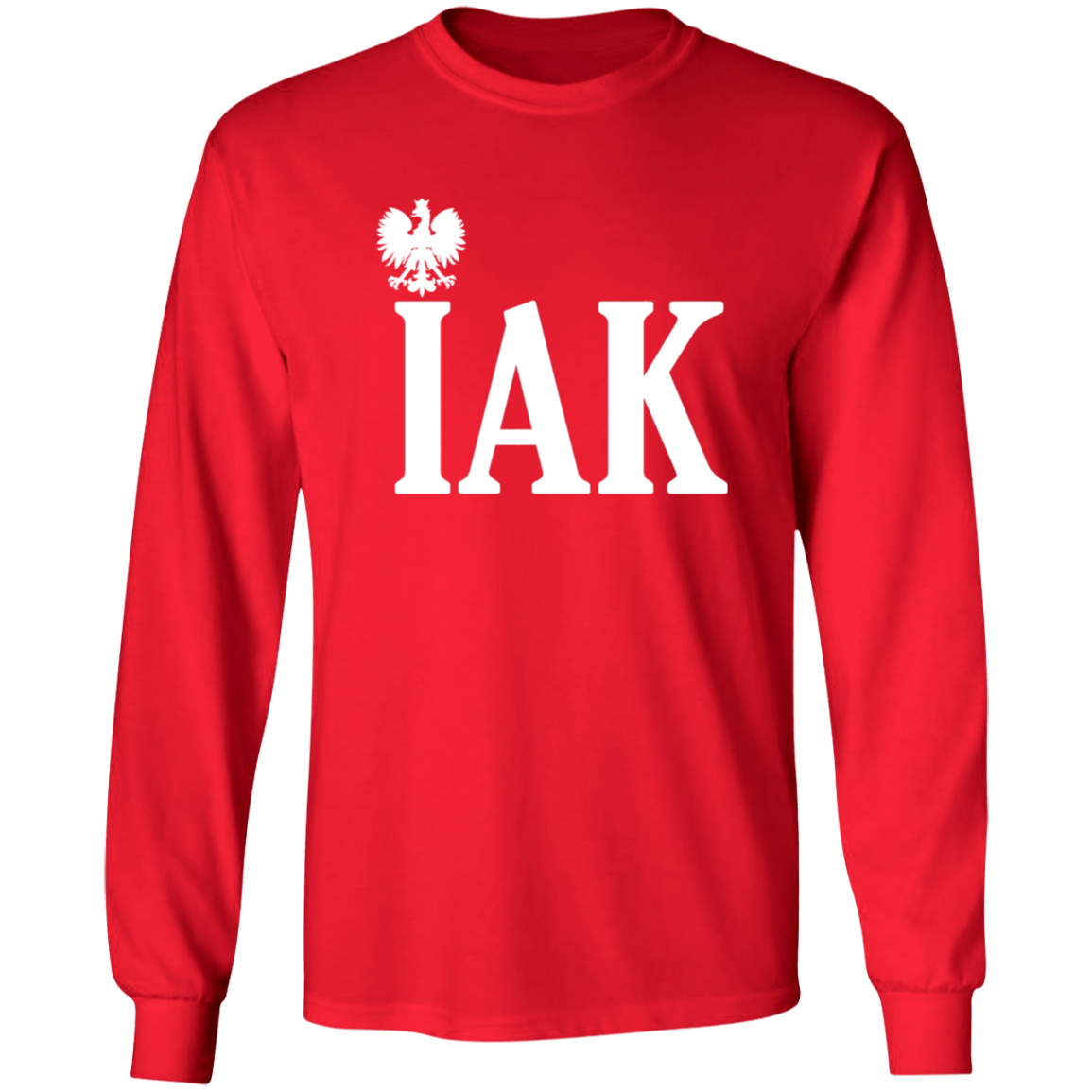 IAK Polish Surname Ending Apparel CustomCat G540 LS T-Shirt Red S