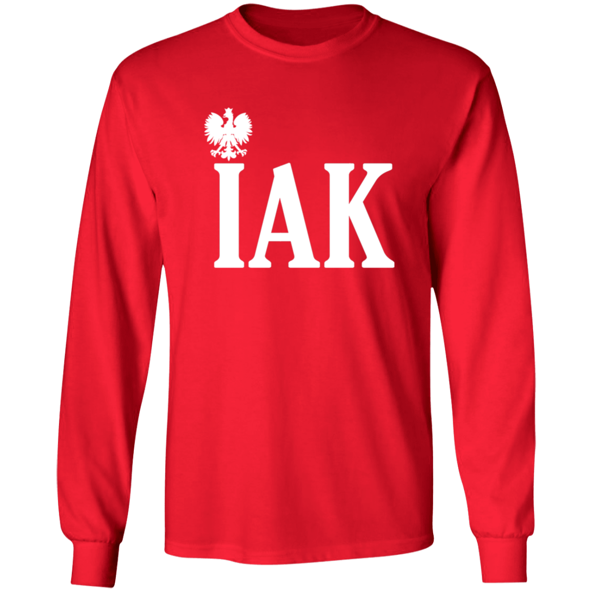 IAK Polish Surname Ending Apparel CustomCat G240 LS Ultra Cotton T-Shirt Red S