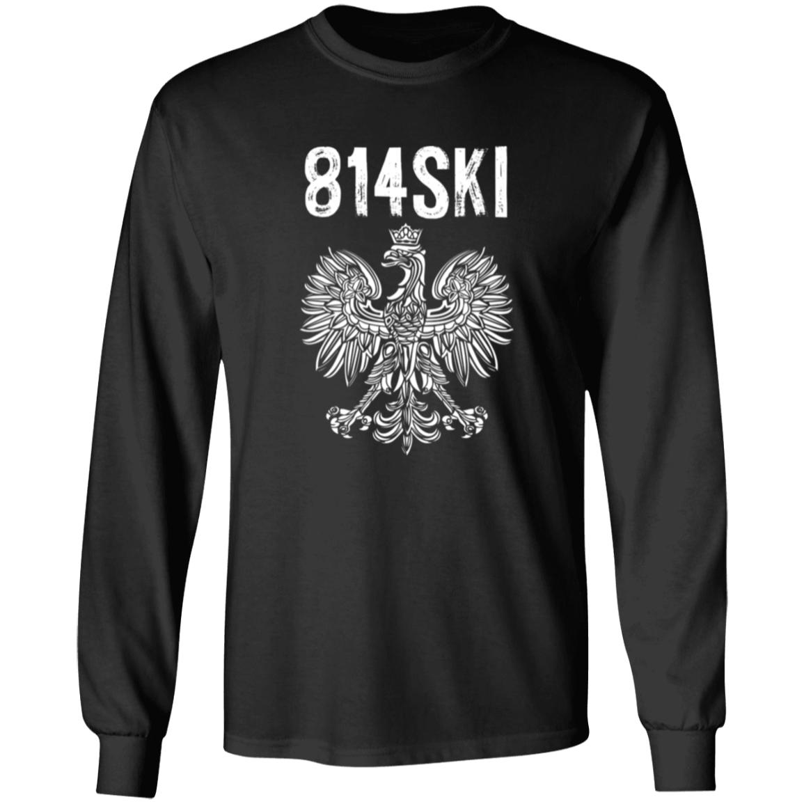 Erie Pennsylvania Polish Pride Area Code 814 Apparel CustomCat G540 LS T-Shirt Black S