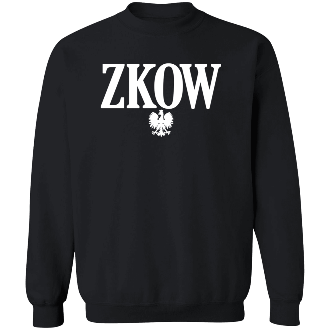 ZKOW Polish Surname Ending Apparel CustomCat G180 Crewneck Pullover Sweatshirt Black S