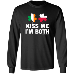 Kiss Me Im Both - G240 LS Ultra Cotton T-Shirt / Black / S - Polish Shirt Store