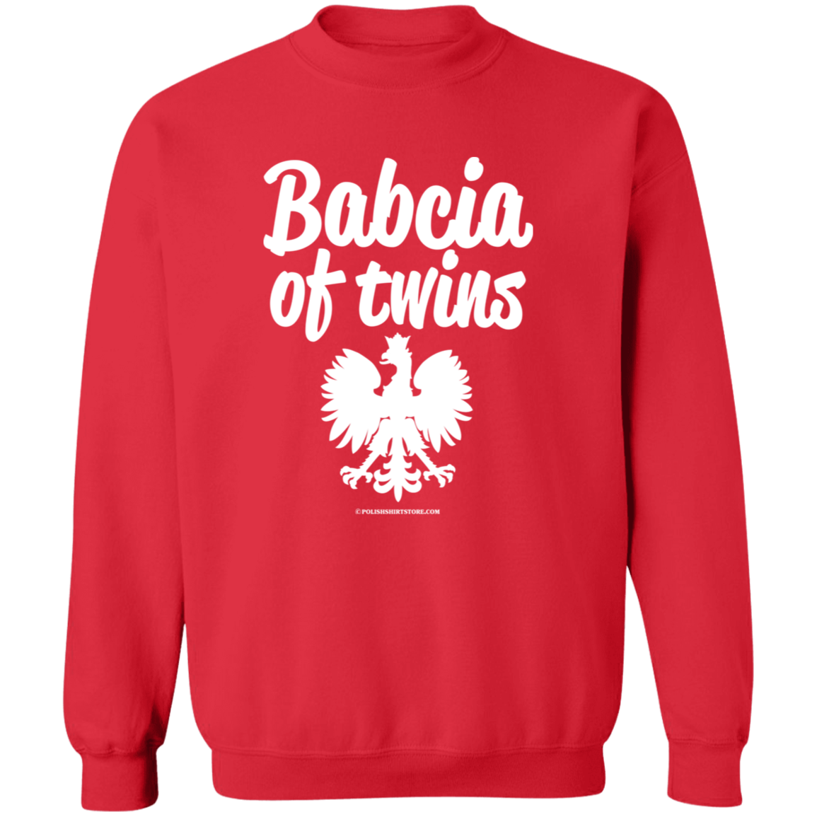 Babcia Of Twins Apparel CustomCat G180 Crewneck Pullover Sweatshirt Red S