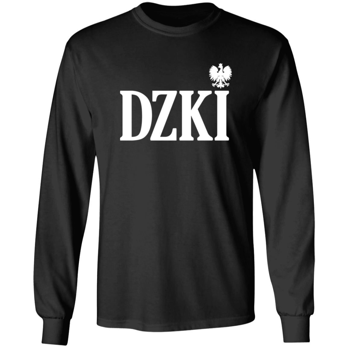 DZKI Polish Surname Ending Apparel CustomCat G540 LS T-Shirt Black S