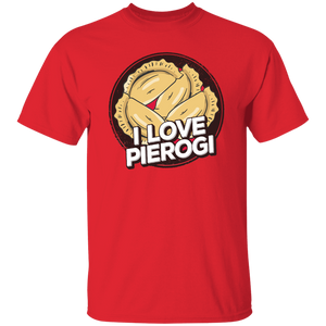 I Love Pierogi - G500 5.3 oz. T-Shirt / Red / S - Polish Shirt Store