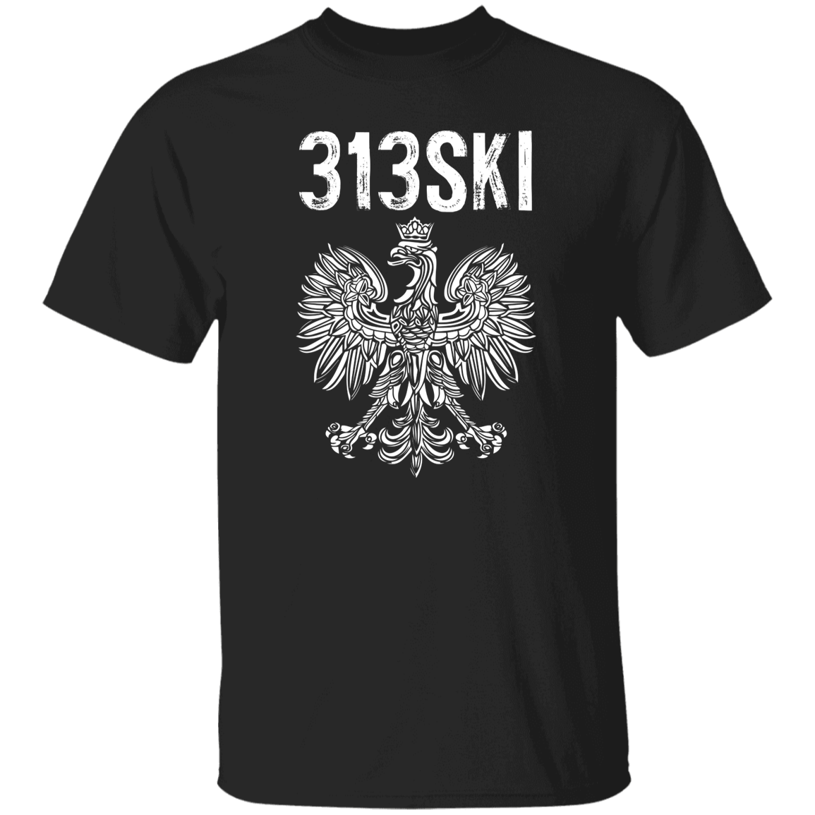 313SKI Detroit Michigan Polish Pride Apparel CustomCat G500 5.3 oz. T-Shirt Black S