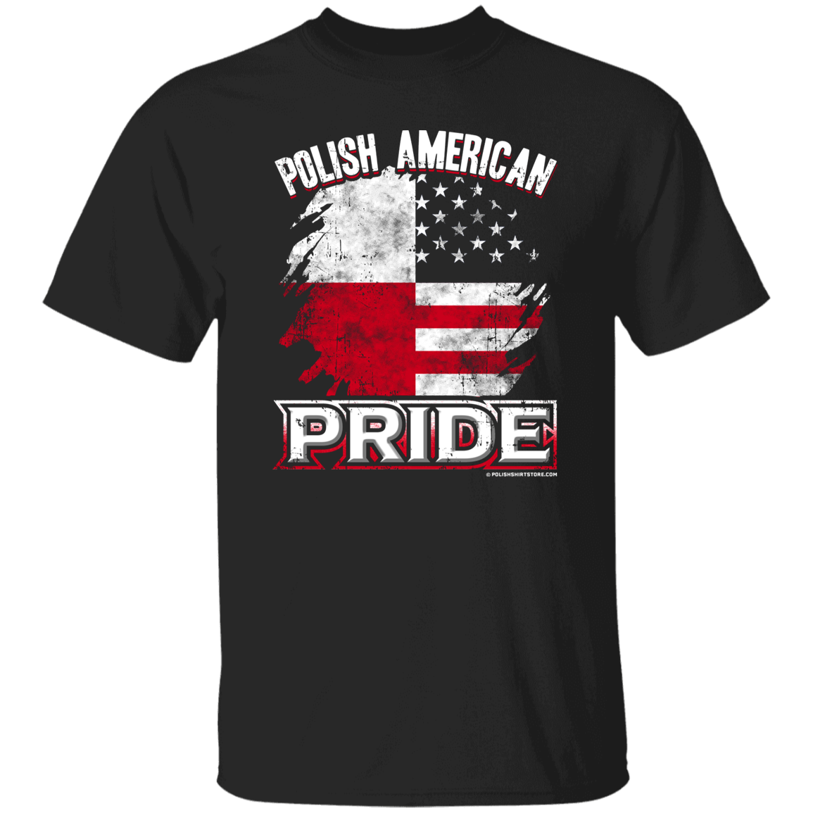 Polish American Pride Apparel CustomCat G500 5.3 oz. T-Shirt Black S