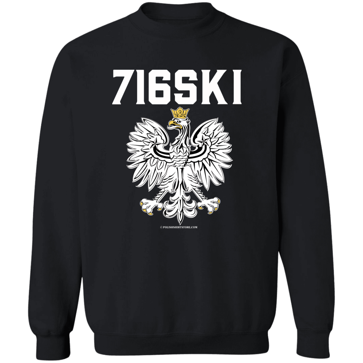 716SKI Apparel CustomCat G180 Crewneck Pullover Sweatshirt Black S