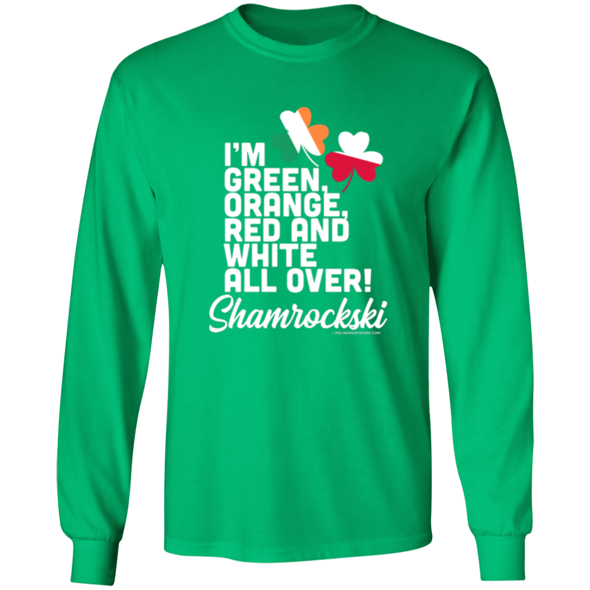 Shamrockski Apparel CustomCat G540 LS T-Shirt Irish Green S