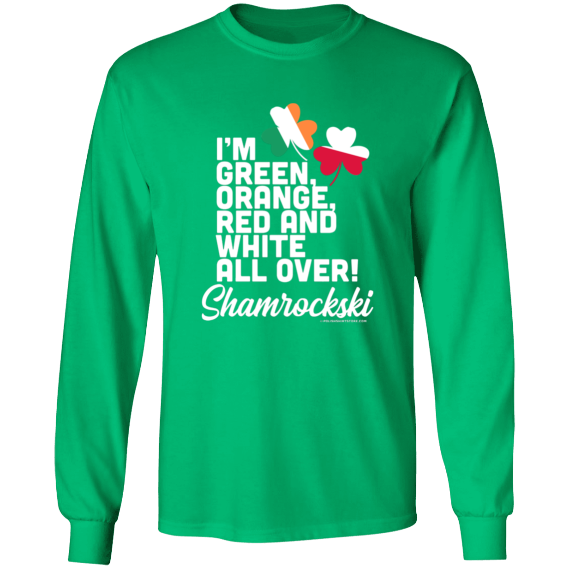 Shamrockski Apparel CustomCat G240 LS Ultra Cotton T-Shirt Irish Green S