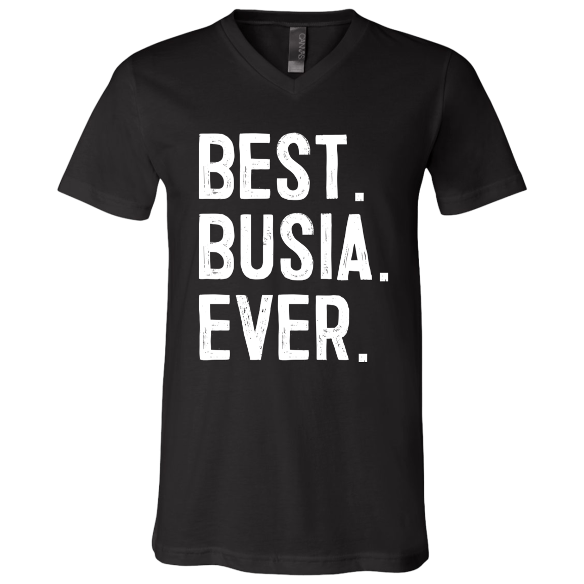 Best Busia Ever Apparel CustomCat 3005 Unisex Jersey SS V-Neck T-Shirt Black X-Small