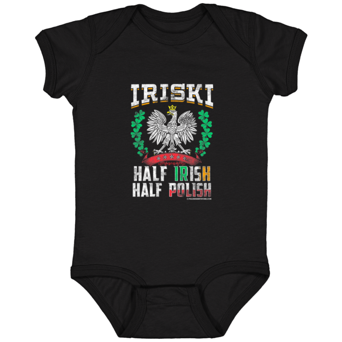 Iriski Half Irish Half Polish Infant Bodysuit Baby CustomCat Black Newborn 