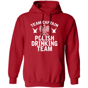 Team Captain Polish Drinking Team - G185 Pullover Hoodie / Red / S - Polish Shirt Store