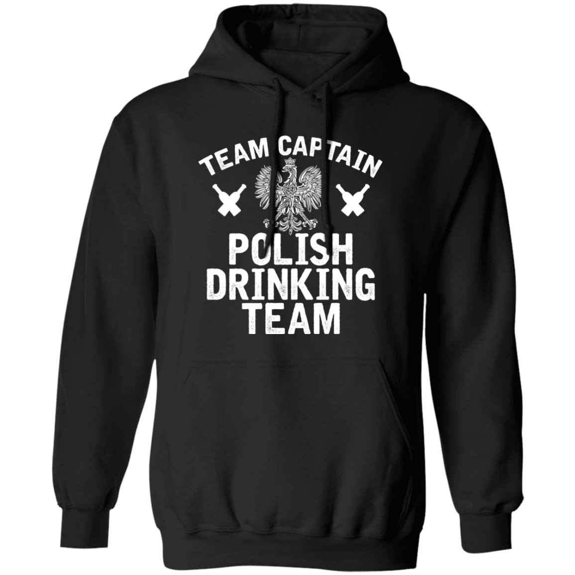 Team Captain Polish Drinking Team Apparel CustomCat G185 Pullover Hoodie Black S