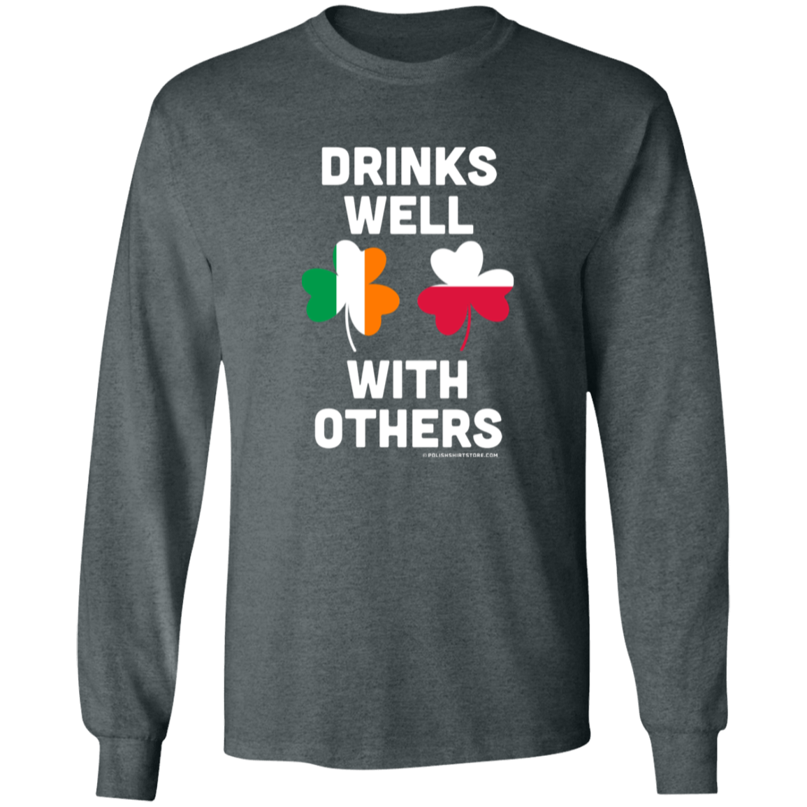 Drinks Well With Others Apparel CustomCat G240 LS Ultra Cotton T-Shirt Dark Heather S