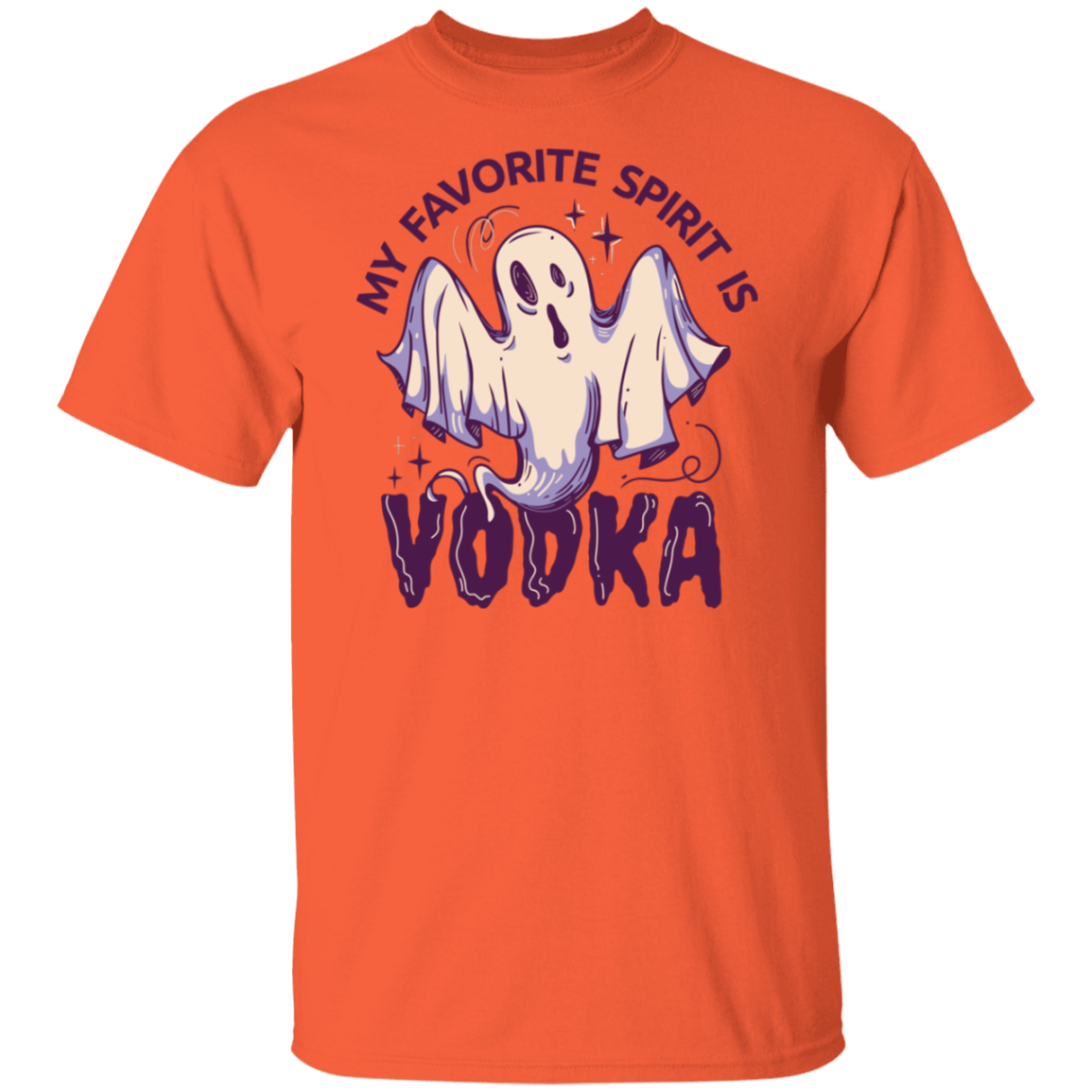 My Favorite Spirit Is Vodka Apparel CustomCat Gildan 500 5.3 oz. T-Shirt Orange S