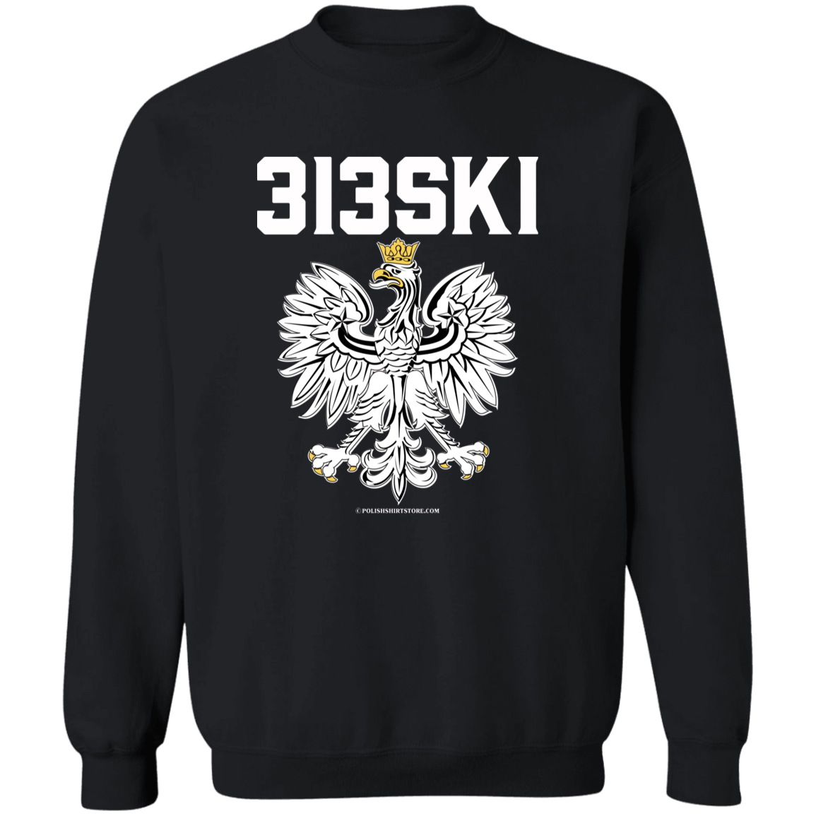 313SKI Apparel CustomCat G180 Crewneck Pullover Sweatshirt Black S