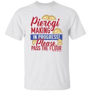 Pierogi Making In Progress (Light Tees) - White / S - Polish Shirt Store
