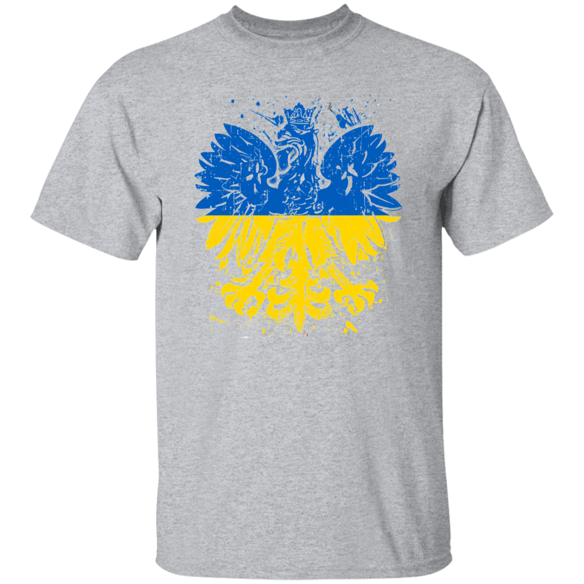 Polish Ukrainian Heritage T-Shirts CustomCat Sport Grey S 