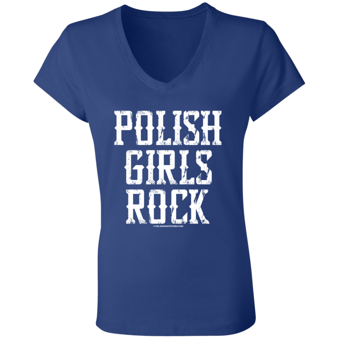 Polish Girls Rock V-Neck Tee T-Shirts CustomCat True Royal S 