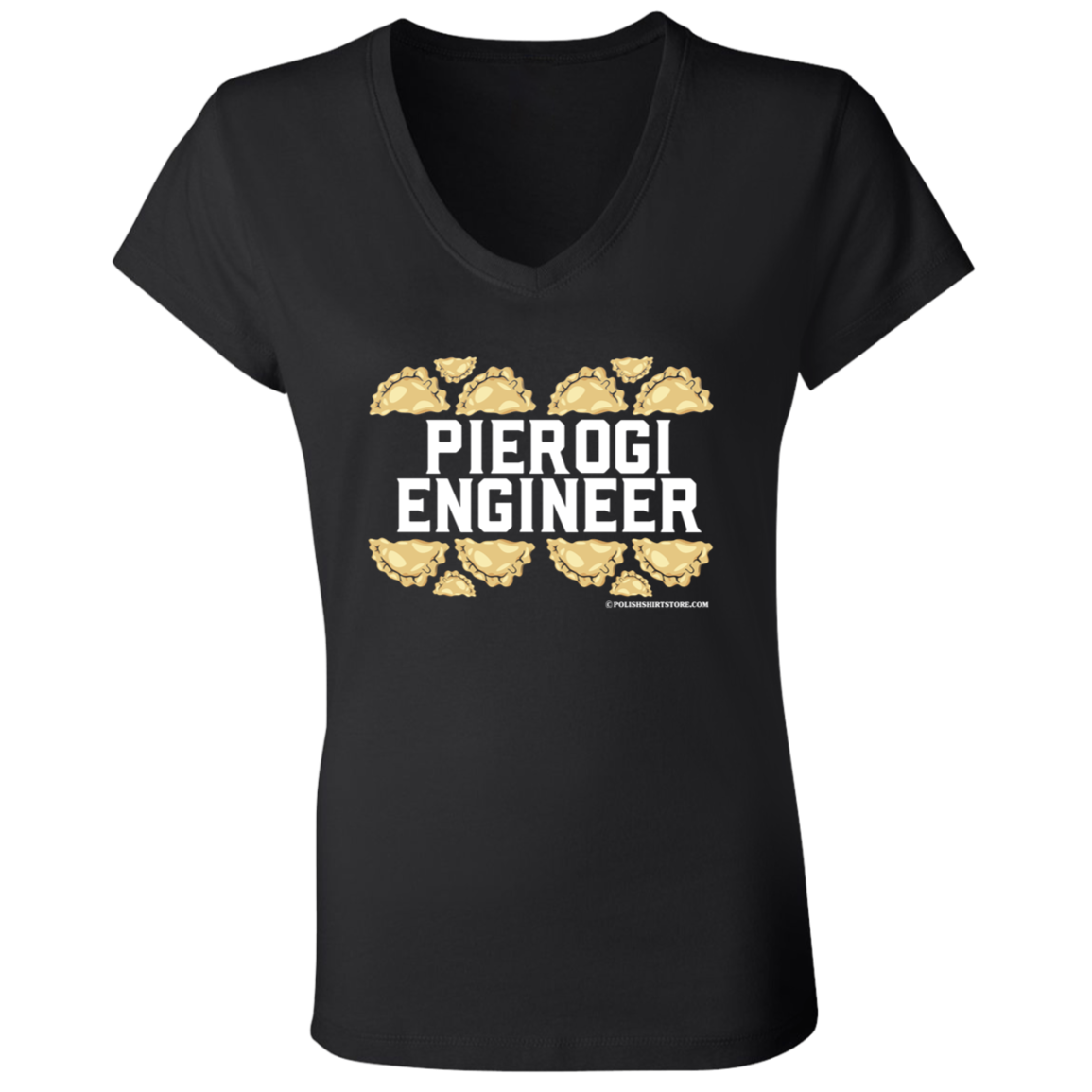 Pierogi Engineer T-Shirt Apparel CustomCat B6005 Ladies' Jersey V-Neck T-Shirt Black S