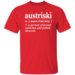 Austriski A Person Of Austrian Polish Descent - G500 5.3 oz. T-Shirt / Red / S - Polish Shirt Store