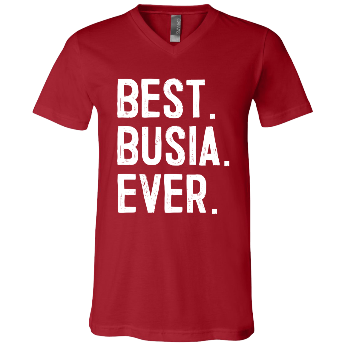 Best Busia Ever Apparel CustomCat 3005 Unisex Jersey SS V-Neck T-Shirt Canvas Red X-Small