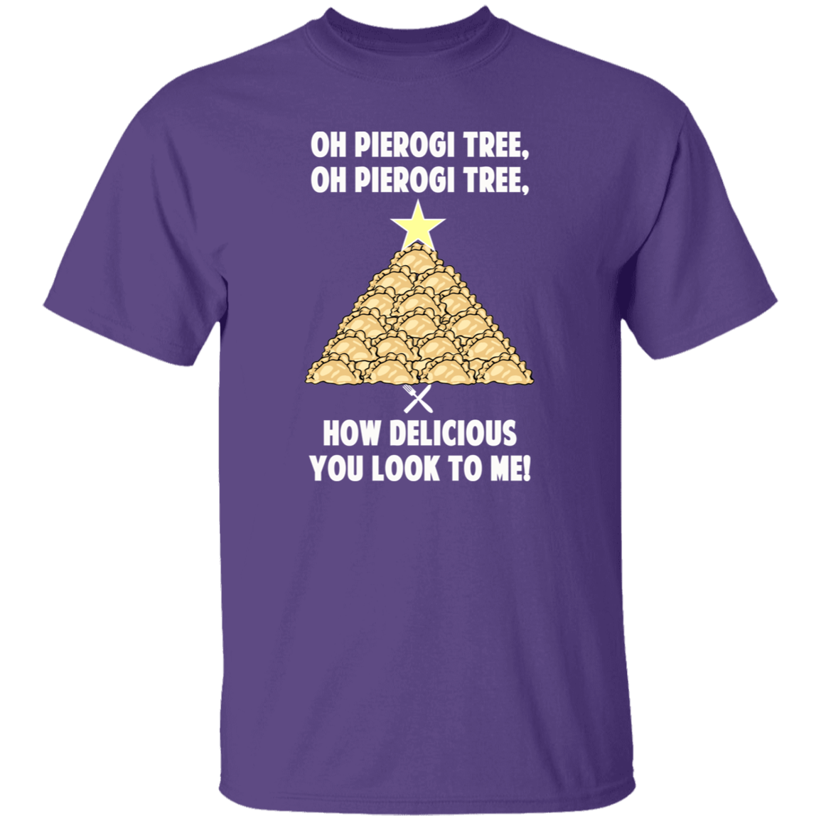 Pierogi Tree T-Shirt - The Original T-Shirts CustomCat Purple S 