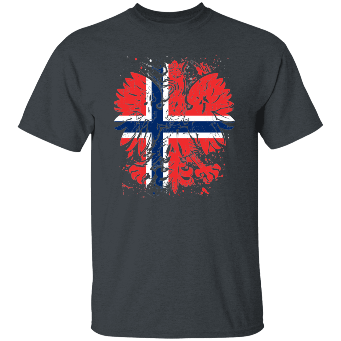 Polish Norweign Heritage T-Shirts CustomCat Dark Heather S 
